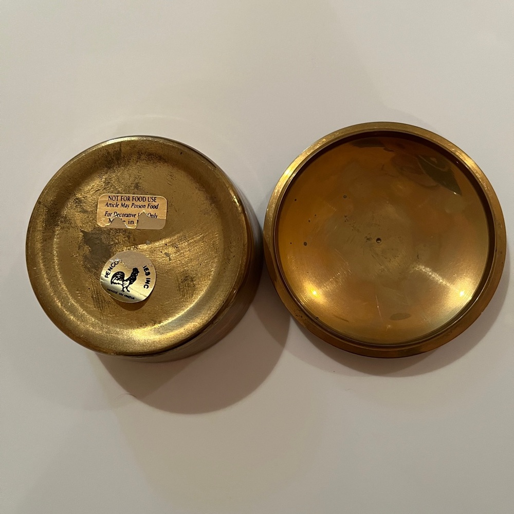 Vintage Penco Brass and Enamel Trinket Keepsake Box-Bird Design - Picture 4 of 8